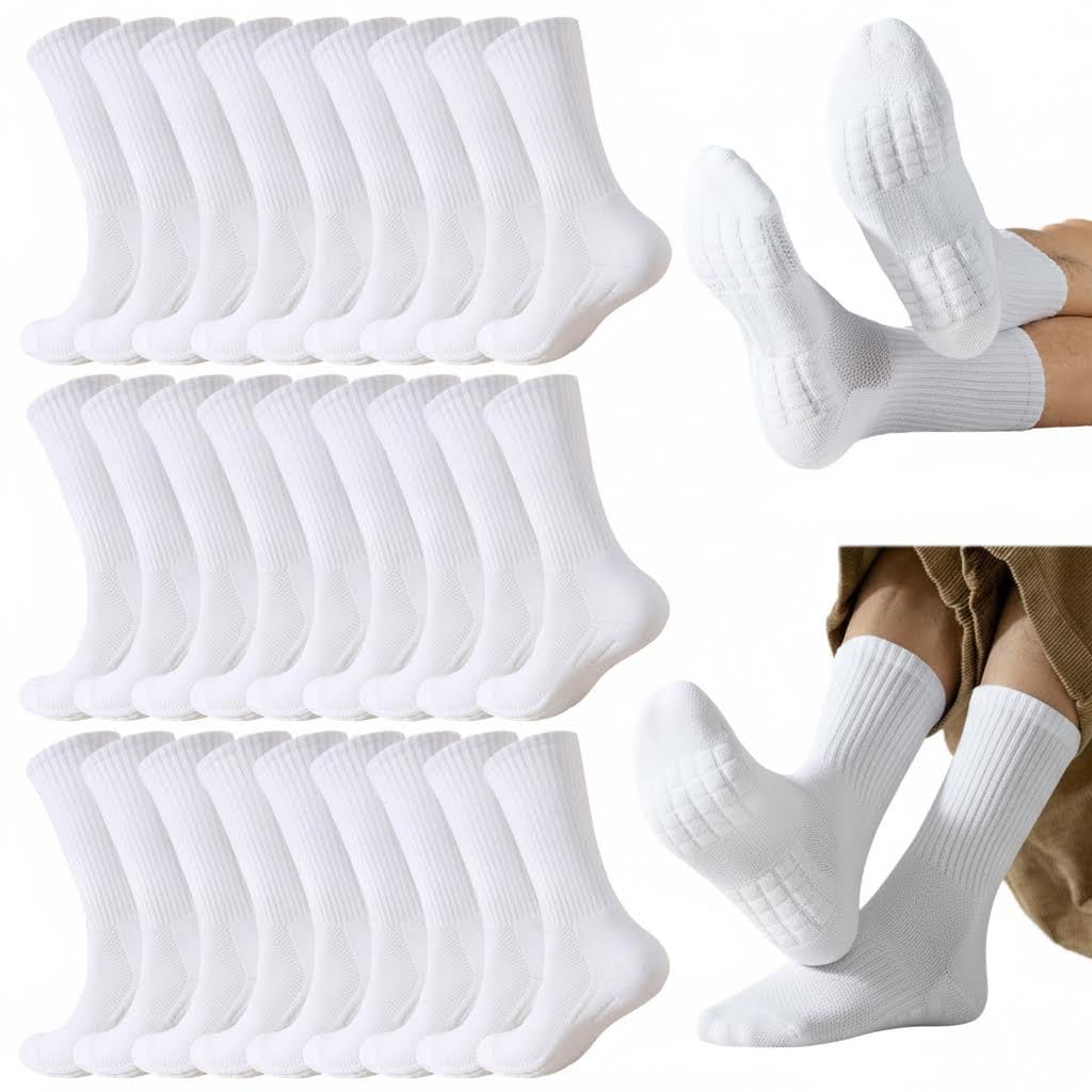 20 Pairs Crew Athletic Socks for Men Moisture Wicking Cushion Crew Socks for Sport Running Traveling