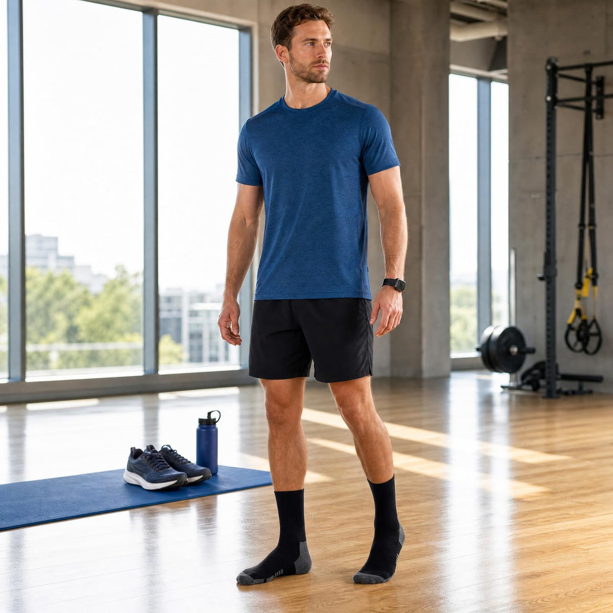 20 Pairs Crew Athletic Socks for Men Moisture Wicking Cushion Crew Socks for Sport Running Traveling