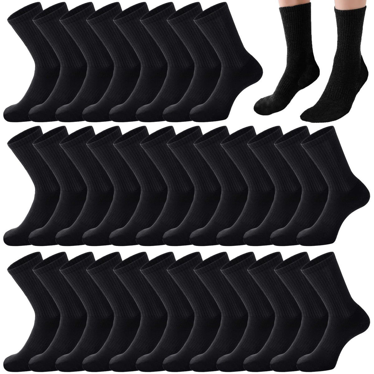 20 Pairs Crew Athletic Socks for Men Moisture Wicking Cushion Crew Socks for Sport Running Traveling