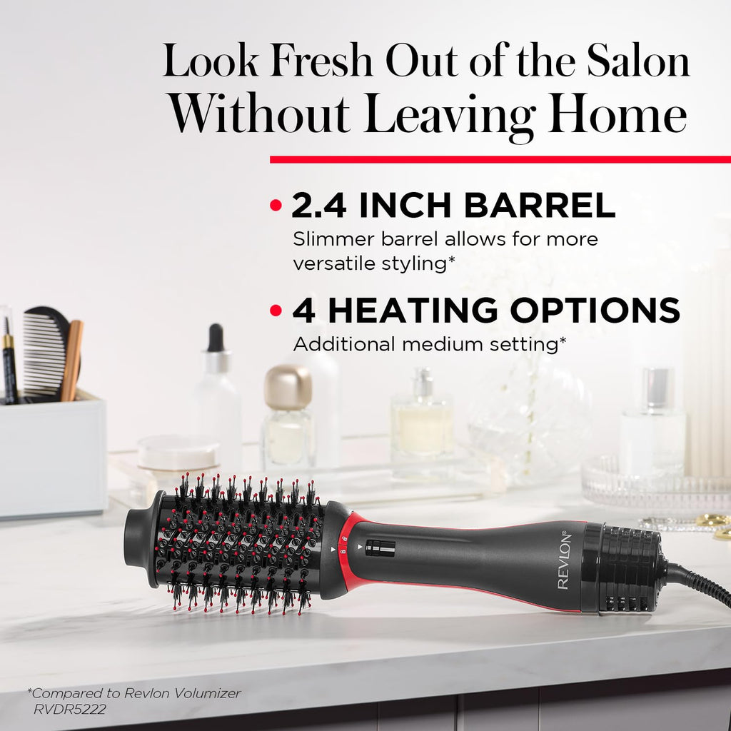 REVLON One-Step Volumizer Hair Dryer and Styler, 2.8 in Barrel, Black