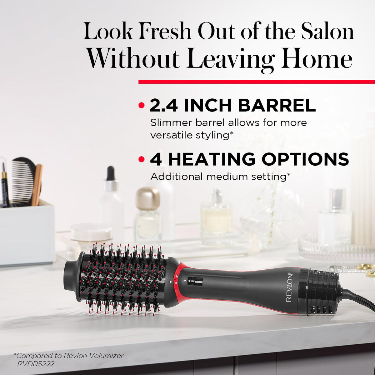 REVLON One-Step Volumizer Hair Dryer and Styler, 2.8 in Barrel, Black