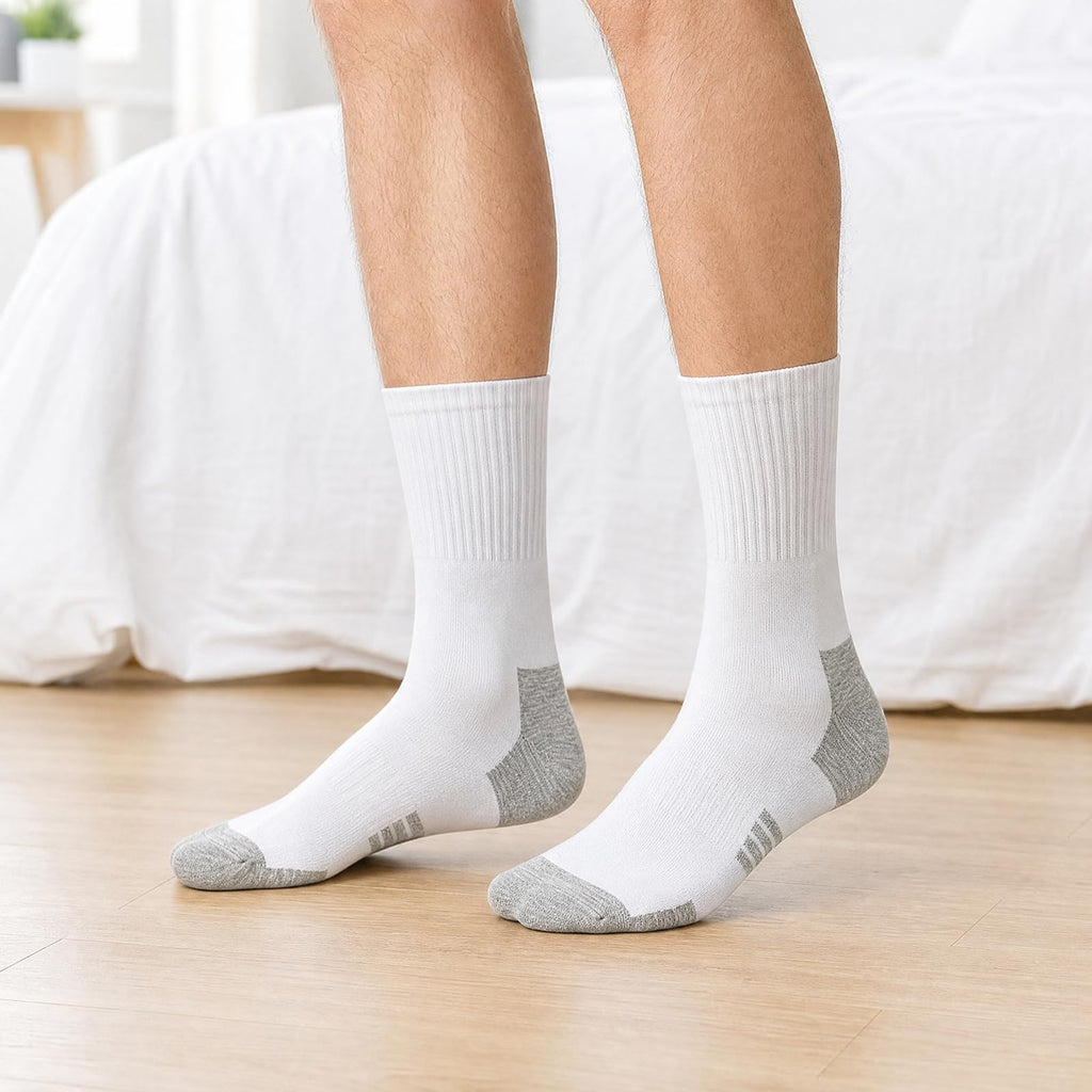 20 Pairs Crew Athletic Socks for Men Moisture Wicking Cushion Crew Socks for Sport Running Traveling