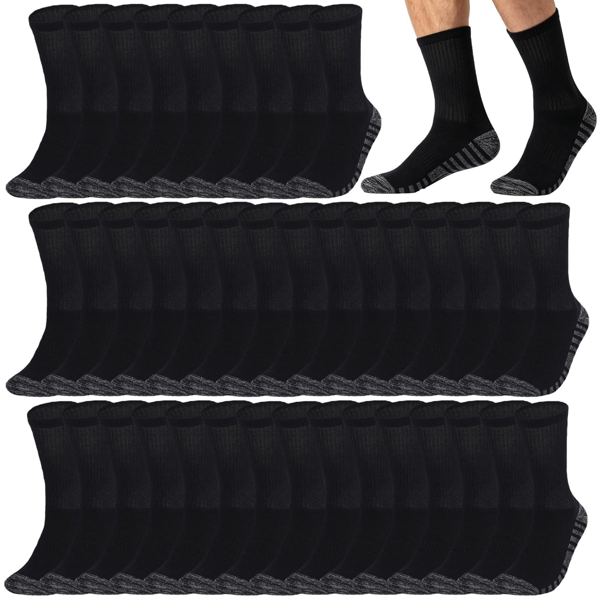 20 Pairs Crew Athletic Socks for Men Moisture Wicking Cushion Crew Socks for Sport Running Traveling