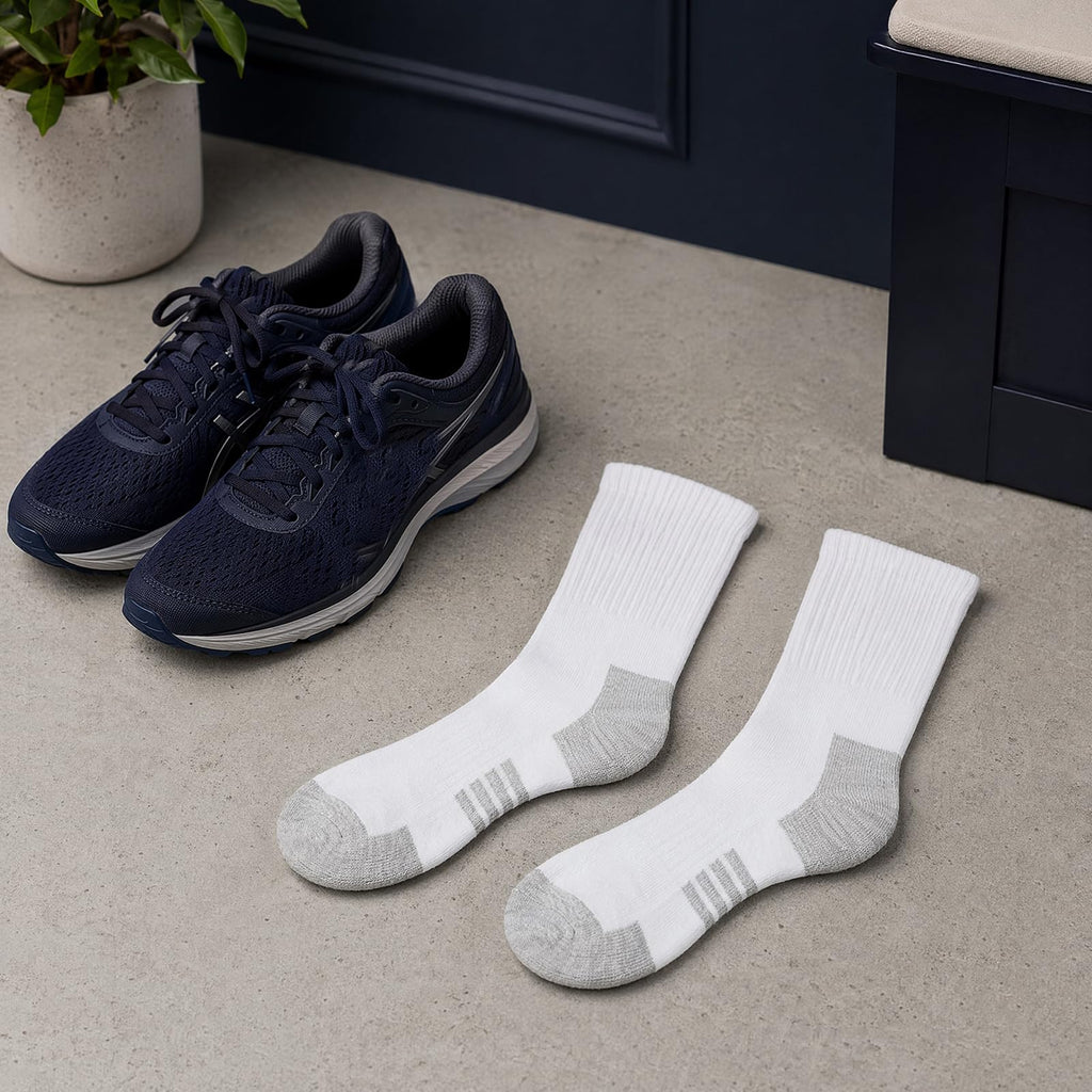 20 Pairs Crew Athletic Socks for Men Moisture Wicking Cushion Crew Socks for Sport Running Traveling
