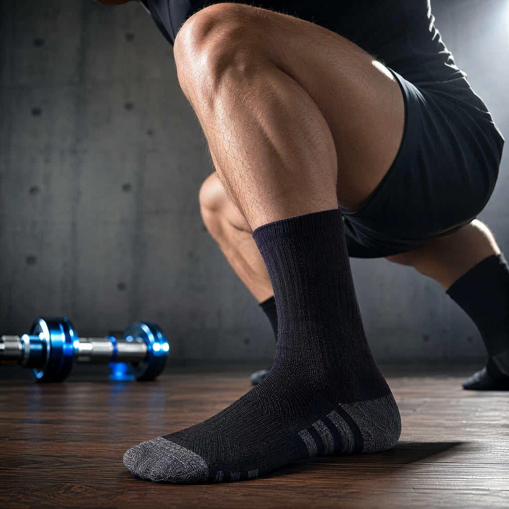 20 Pairs Crew Athletic Socks for Men Moisture Wicking Cushion Crew Socks for Sport Running Traveling