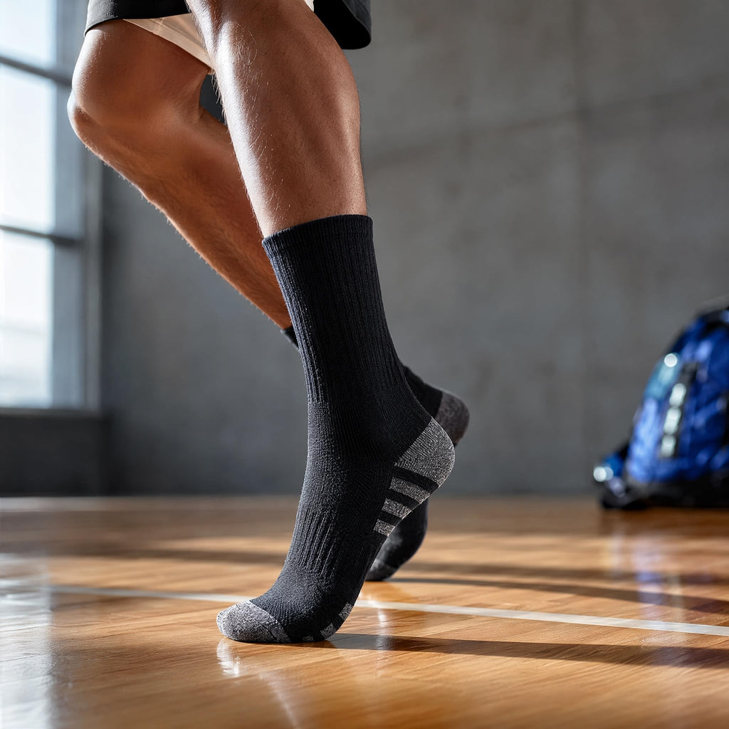 20 Pairs Crew Athletic Socks for Men Moisture Wicking Cushion Crew Socks for Sport Running Traveling